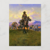 westerne kunst van Charles M Russ "The Romance Mak Briefkaart (Voorkant)