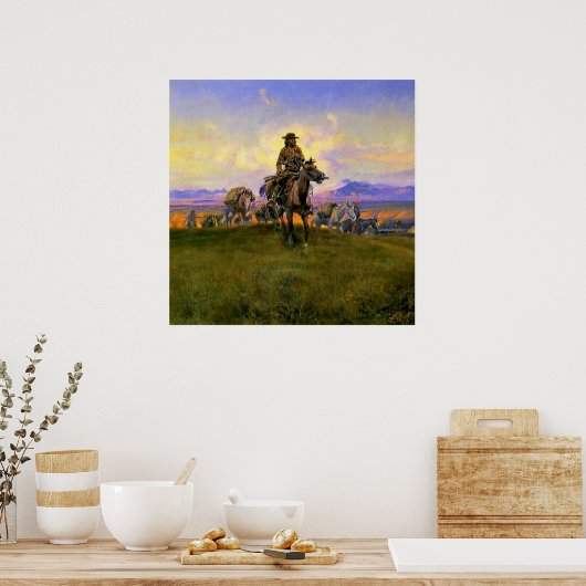 westerne kunst van Charles M Russ "The Romance Mak Poster (Keuken)