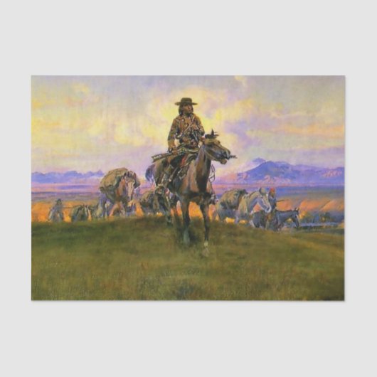 westerne kunst van Charles M Russ "The Romance Mak Tissuepapier (Voorkant)