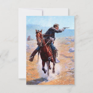 westerne kunst van Charles Schreyvogel "The Messen Bedankkaart