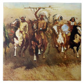 westerne kunst van Frederic Remington met overwinn Tegeltje (Voorkant)