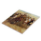 westerne kunst van Frederic Remington met overwinn Tegeltje (Zijkant)