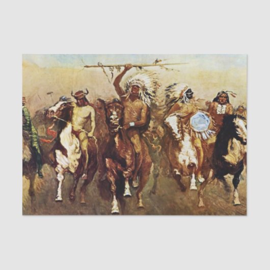 westerne kunst van Frederic Remington met overwinn Tissuepapier (Voorkant)