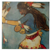 westerne kunst van Gerald Cassidy "Buffalo Dancer" Tegeltje (Voorkant)