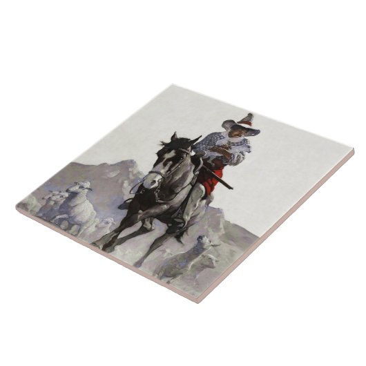 Westerne kunst van NC Wyeth Tegeltje (Zijkant)