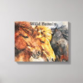 Westerne kunst wilde paarden canvas afdruk (Voorkant)