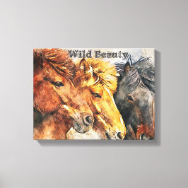 Westerne kunst wilde paarden canvas afdruk