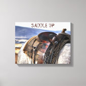 Westerne kunst, zadels, paarden, canvas afdrukken (Voorkant)