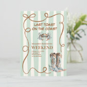 Westerne kustvrijgezellenfeest kaart (Staand voorkant)