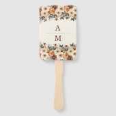 Westerne Laarzen Bloemen Terracotta Huwelijk Handwaaier (Voorkant)