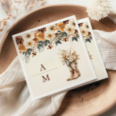 Westerne Laarzen Bloemen Terracotta Huwelijk Servet