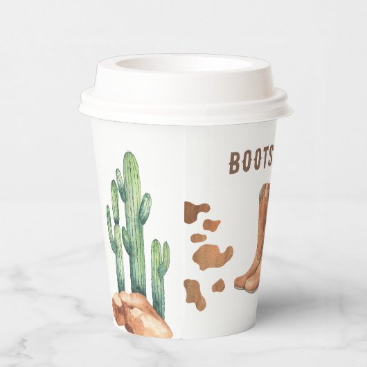 Westerne laarzen & bubbelig Vrijgezellenfeest Papieren Bekers (Rechts)