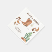 Westerne laarzen & bubbelig Vrijgezellenfeest Servet (Hoek)