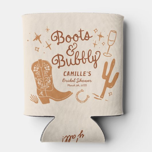 Westerne laarzen en Bubbly Vrijgezellenfeesten Koe Blikjeskoeler (Achterkant)