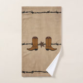 Westerne laarzen en prikkeldraad bad handdoek (Handdoek)
