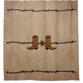 Westerne laarzen en prikkeldraad douchegordijn (Voorkant)