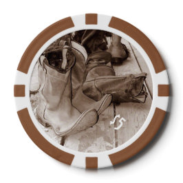 Westerne laarzen klei poker chips, aanpasbaar poker chips