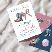 Westerne laarzen of strikken blauw roze gender rev kaart