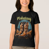 Westerne laarzen onder maanlicht Tri-Blend shirt (Voorkant)