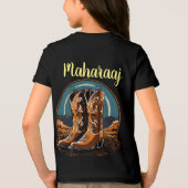 Westerne laarzen onder maanlicht Tri-Blend shirt (Achterkant)