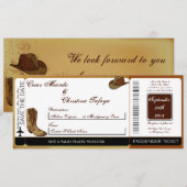 Westerne laarzen/pet instapkaart bruiloft uitnodig kaart (Voorkant / Achterkant)