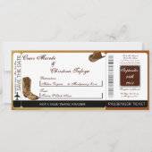 Westerne laarzen/pet instapkaart bruiloft uitnodig kaart (Voorkant)