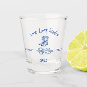 Westerne Laatste Rodeo Shot Glass: 2025 Bacheloret Glas