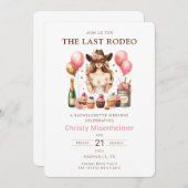 Westerne laatste Rodeo Westerne vrijgezellenfeest Kaart (Voorkant / Achterkant)