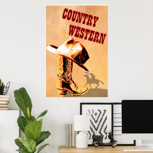 Westerne landdruk poster (Thuiskantoor)