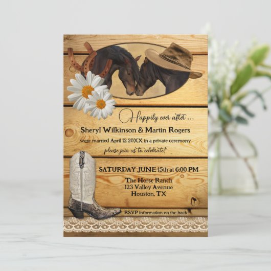 Westerne landpaarden na het huwelijk kaart (Staand voorkant)