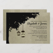 Westerne Lantaarns Wedding Invitations Kaart (Voorkant / Achterkant)
