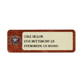 Westerne Leather Afstuderen Envelope Retourlabels Etiket (Voorkant)