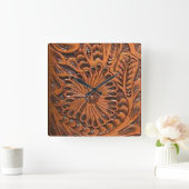 Westerne leder in het gereedschap Kleur Afdrukwand Vierkante Klok (Huis)