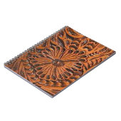 Westerne leder uit gereedschap Afdrukspiraallaptop Notitieboek (Linkerzijde)