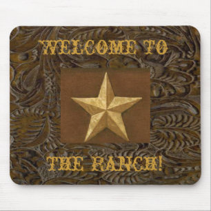 Westerne lederen machine printster Ranch Mousepad Muismat