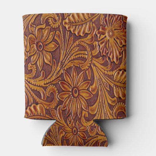 Westerne lederen print Drink houder Blikjeskoeler (Achterkant)