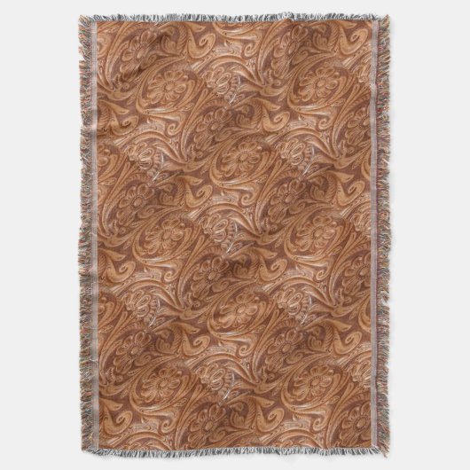 Westerne lederen printplaat deken (Voorkant Verticaal)