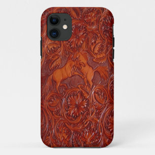 westerne lederstijl met mosterd iphone 5 hoesje