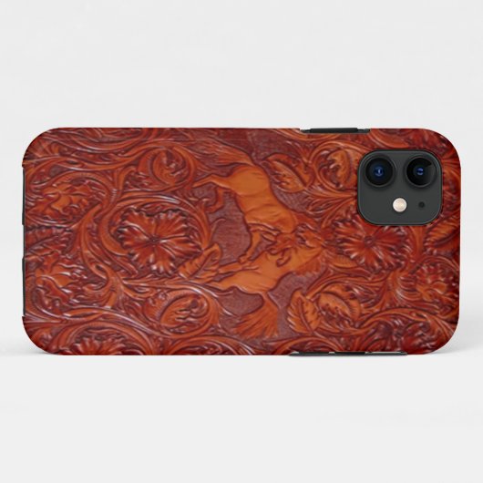 westerne lederstijl met mosterd iphone 5 hoesje (Achterkant (horizontaal))
