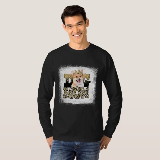 Westerne Leopard Pembroke Welsh Corgi Mam Moeders T-shirt (Voorkant volledig)