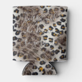 Westerne leopardafdruk Faux-lederen sublimatie Blikjeskoeler (Voorkant)