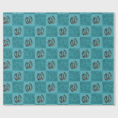 Westerne leren turquiose met Hoefijzers Cadeaupapier (Vlak)