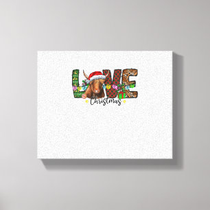 Westerne liefde kerst Schotse Koe Highland Cattl Canvas Afdruk