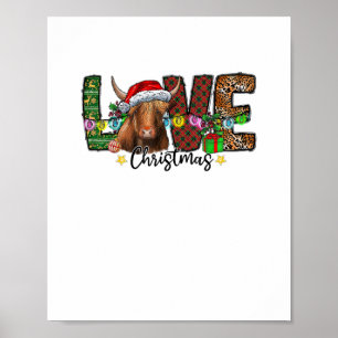 Westerne liefde kerst Schotse Koe Highland Cattl Poster