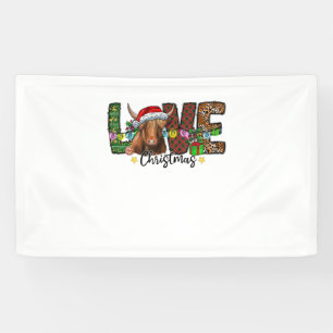 Westerne liefde kerst Schotse Koe Highland Cattl Spandoek
