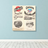 Westerne lijn Chicago en North Canvas Afdruk (Insitu (Houten vloer))