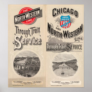 Westerne lijn Chicago en North Poster