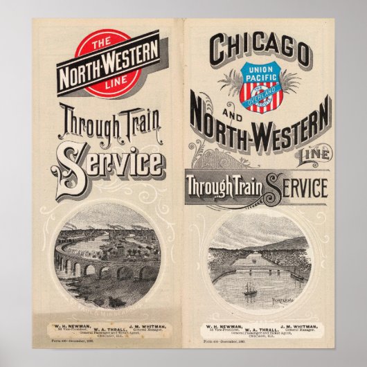 Westerne lijn Chicago en North Poster (Voorkant)
