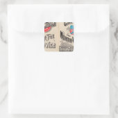 Westerne lijn Chicago en North Vierkante Sticker (Tas)