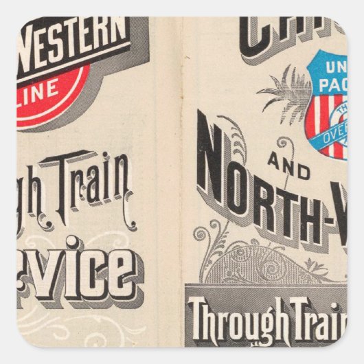Westerne lijn Chicago en North Vierkante Sticker (Voorkant)